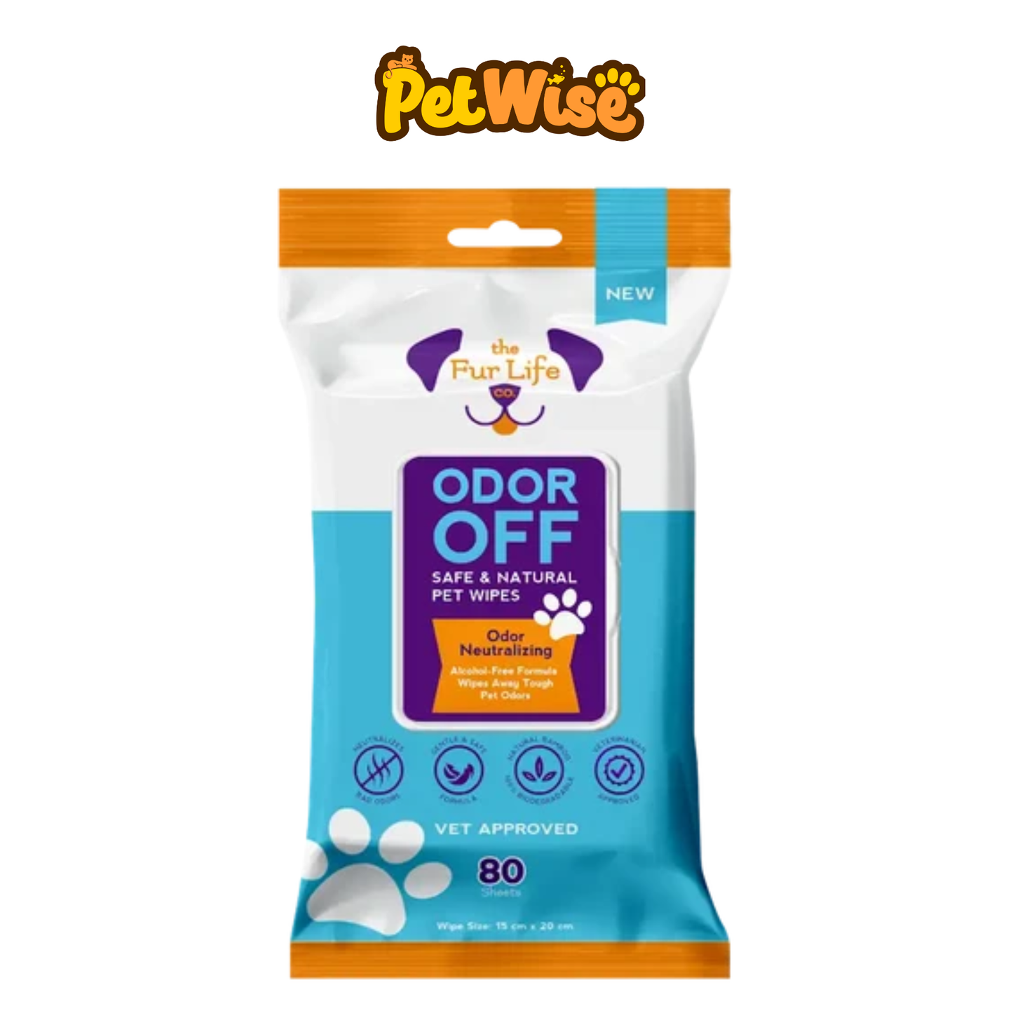 The Fur Life Odor Off Pet Wipes 80S