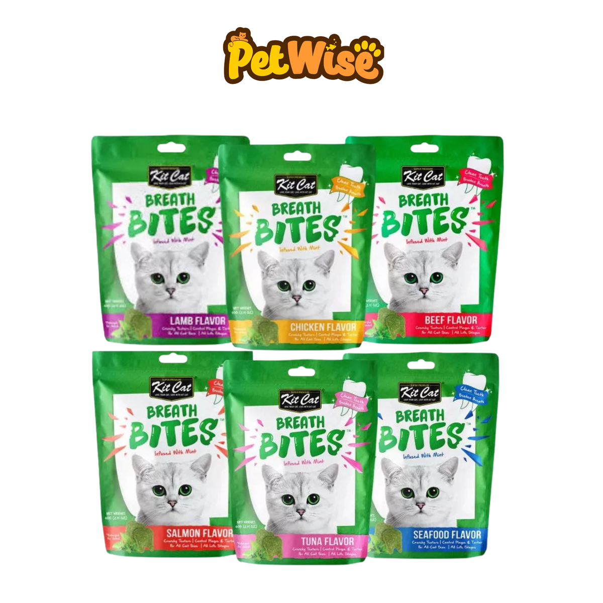 Kit Cat Breath Bites Dental Treats For Cats