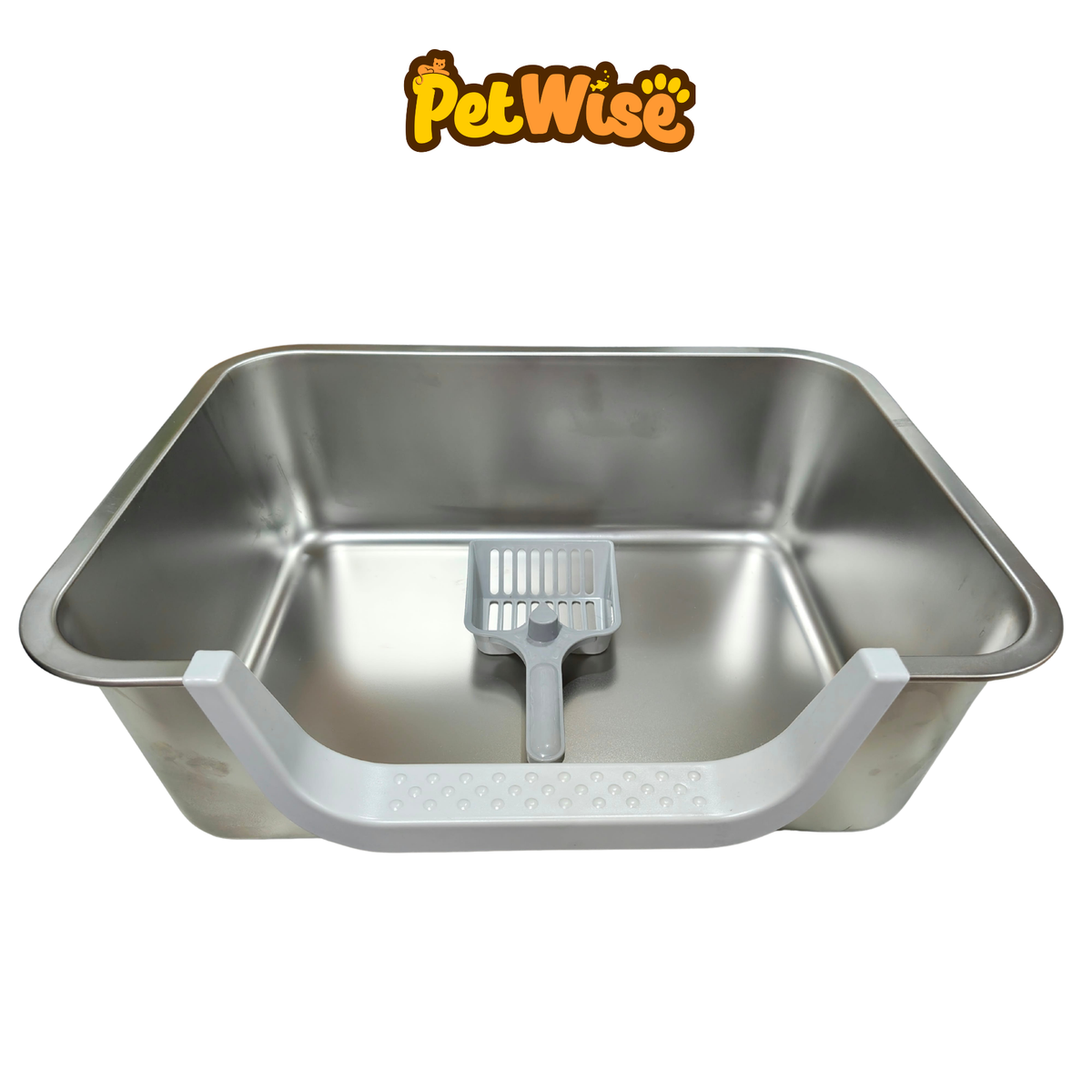 Wide Stainless Steel Cat Litter Box Large