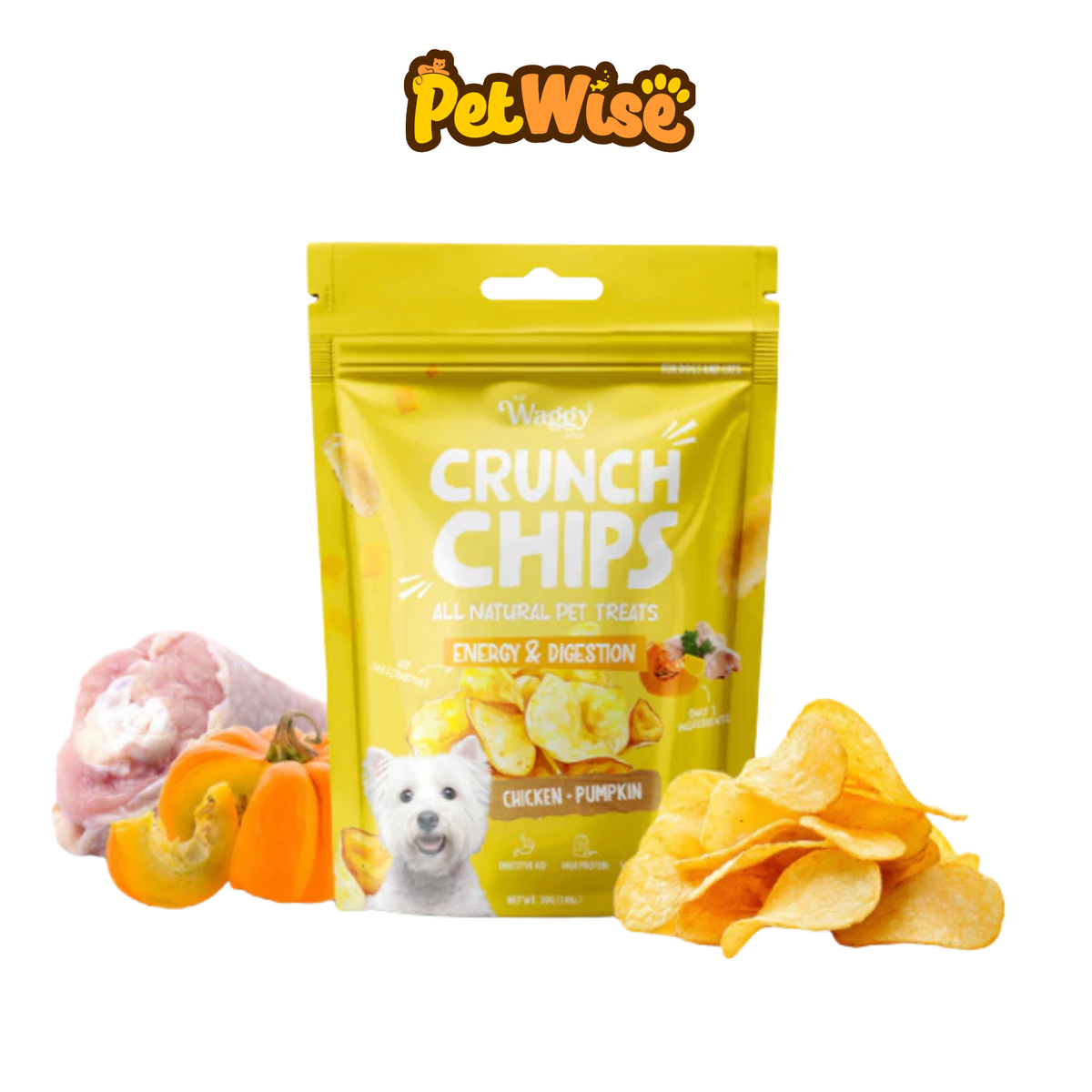 Waggy Bites Crunch Chips Fun Treats for Dog and Cats