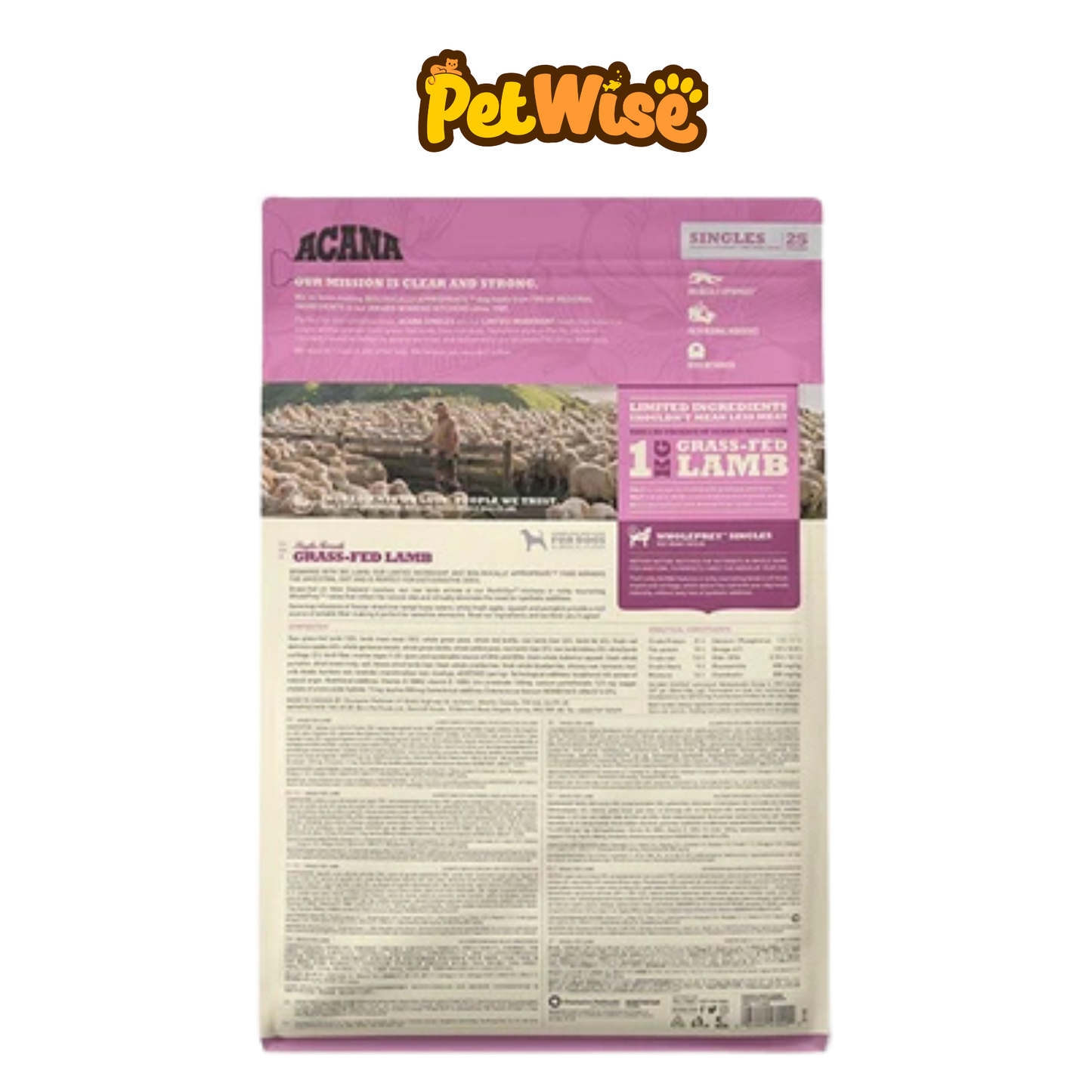 ACANA GRASS FED LAMB DOG DRY FOOD 2KG