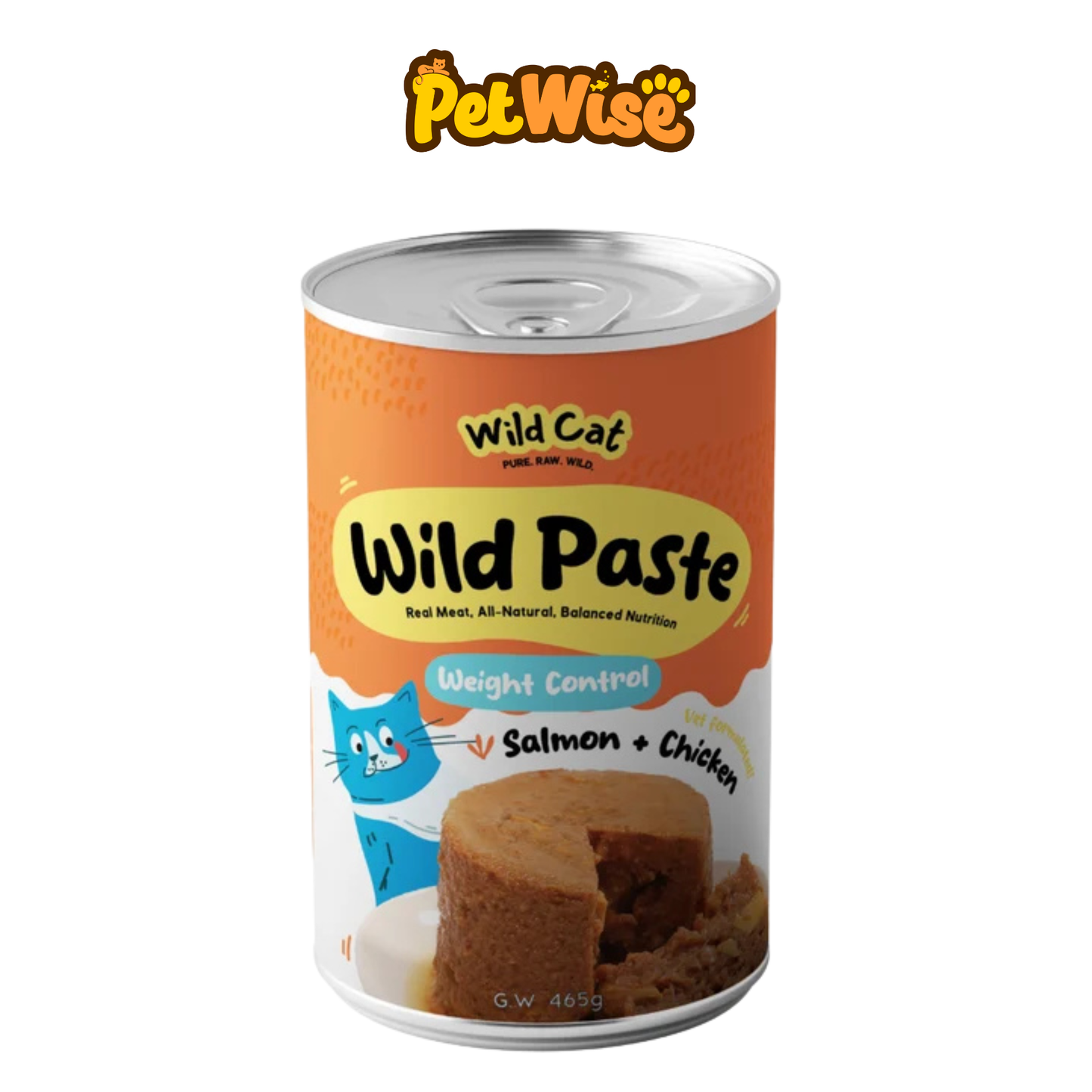 Wild Cat Wild Paste Salmon and Chicken Weight Control Wet Cat Food 465g