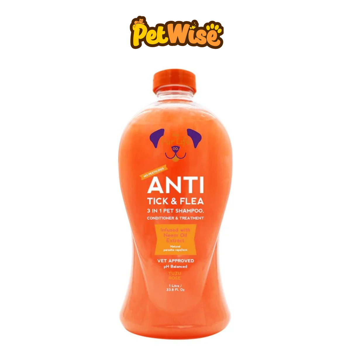 The Fur Life Anti Tick and Flea 3-In-1 Pet Shampoo, Conditioner and Treatment