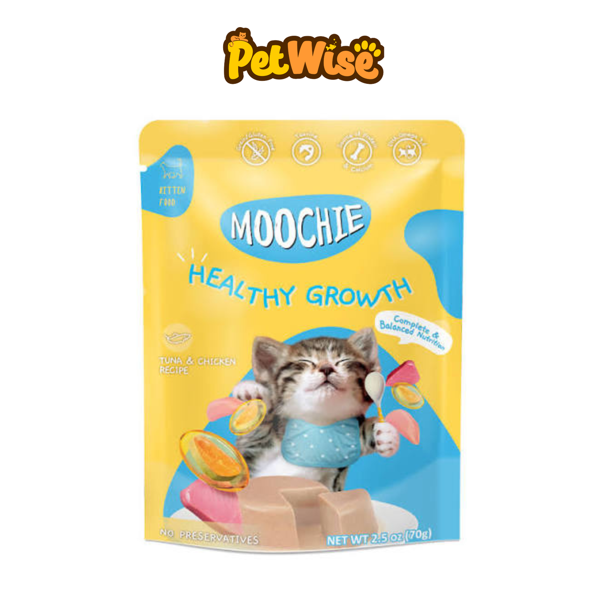 Moochie Kitten Tuna and Chicken 70g – Healthy Growth