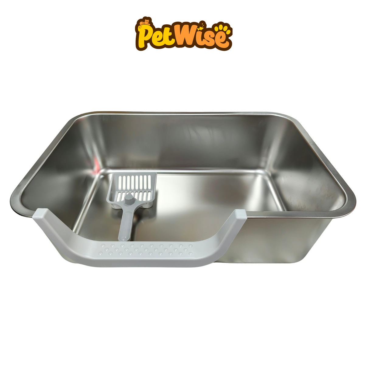 Wide Stainless Steel Cat Litter Box XL