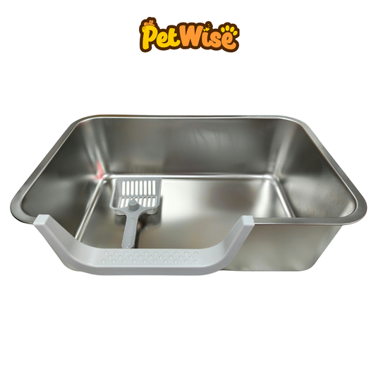 Wide Stainless Steel Cat Litter Box XL
